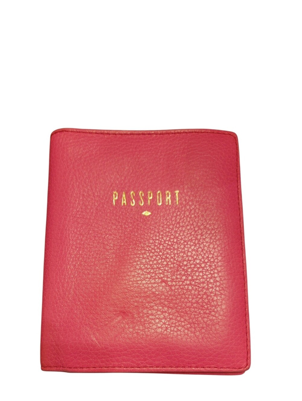 Fossil Pink Passport Holder with Gold Foil